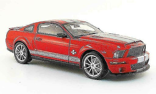 Shelby GT 500 2008 1/18 Shelby Collectibles kr rot avec bandes graus modellautos
