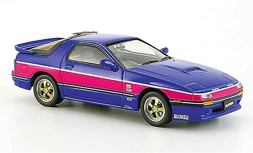 Mazda RX7 1985 1/43 Aoshima blau Savanna FC3S modellautos