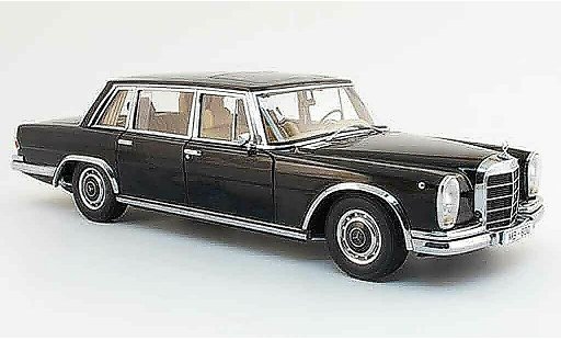 Mercedes 600 Base 1/18 Autoart (w100) schwarz avec gardinen koffern 1965 modellautos