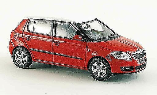 Skoda Fabia Base 1/43 Abrex ii rot avec weissem dach modellautos