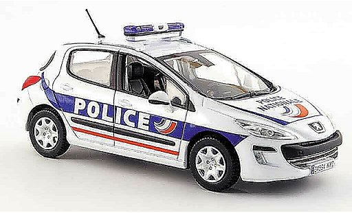 Peugeot 308 Base 1/43 Norev police funfportes police 2008 modellautos