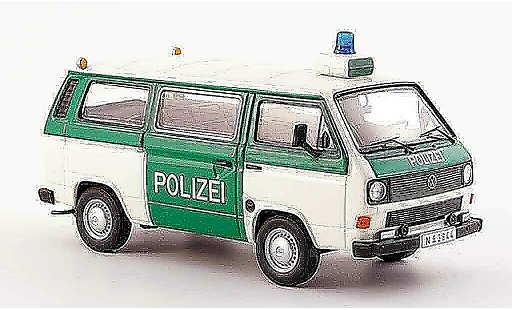 Volkswagen Combi B 1/43 Premium Cls t3b bus police weiss gr&Atilde;&frac14;n modellautos