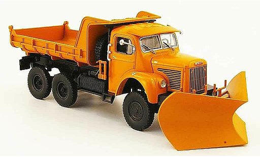 Berliet GBC camion 1/43 Norev 8 6x6 orange avec Schneepflug 1959 modellautos