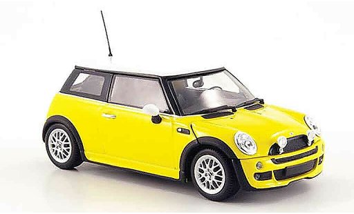 Mini One Base 1/43 Minichamps gelb weiss avec Aerodynamic Paket 2002 modellautos