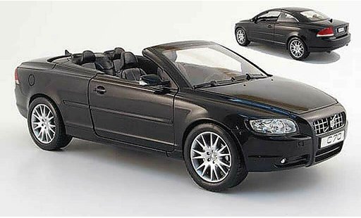 Volvo C70 Cabriolet 1/18 Powco schwarz 2006 modellautos