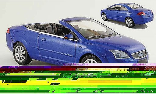 Ford Focus CC CC 1/18 Powco blau mit aufsteckdach 2007 modellautos