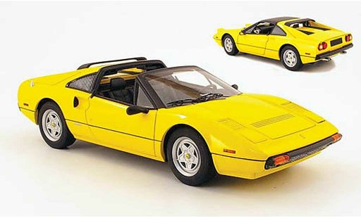 Ferrari 308 GTS 1/18 Hot Wheels gelb schwarz interieur modellautos