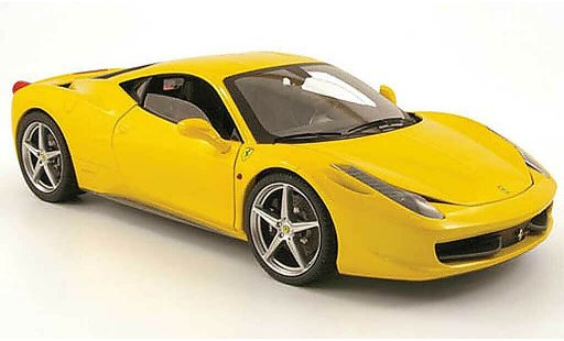 Ferrari 458 Italia 1/18 Hot Wheels gelb 2009 modellautos