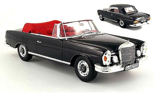 Mercedes 280 1969 1/18 Norev se (w 111) cabriolet schwarz modellautos