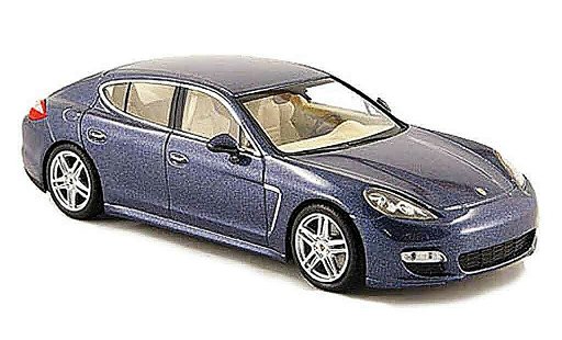 Porsche Panamera Turbo 1/43 Minichamps blau 2009 modellautos