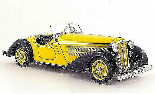 Audi 225 roadster 1/18 CMC front schwarz/gelb 1935 modellautos