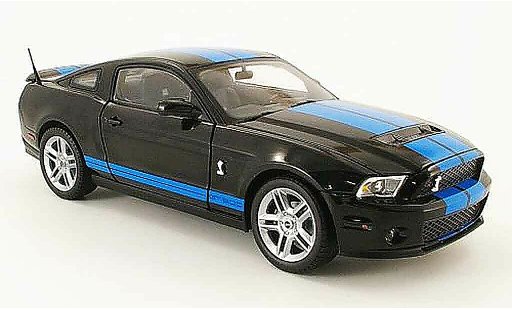 Shelby GT 500 2010 1/18 Shelby Collectibles schwarz avec blaun bandes modellautos
