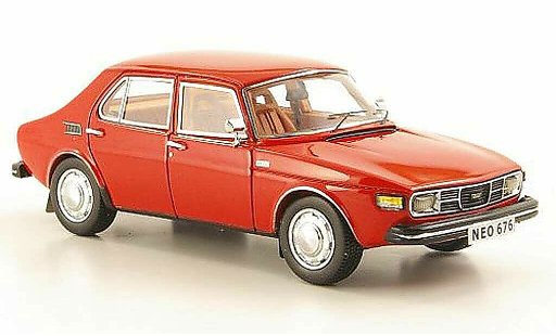 Saab 99 Base 1/43 Neo rot modellautos