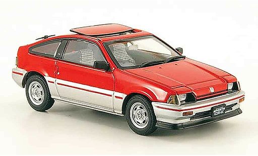 Honda CR-X Ballade 1/43 Ebbro 1.5i rot grau metallisee 1983 modellautos