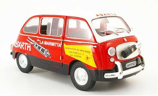 Fiat 600 Multipla 1/18 Mini Miniera abarth service rot/weiss modellautos