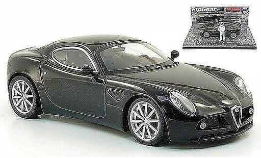 Alfa Romeo 8C competizione 1/43 Minichamps schwarz avec Figur The Stig modellautos