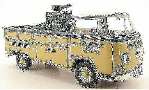 Volkswagen Combi A 1/18 Schuco t2a pritsche lkw service mit ladegut modellautos