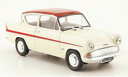 Ford Anglia 105E 1/43 Cararama MkI weiss rot modellautos