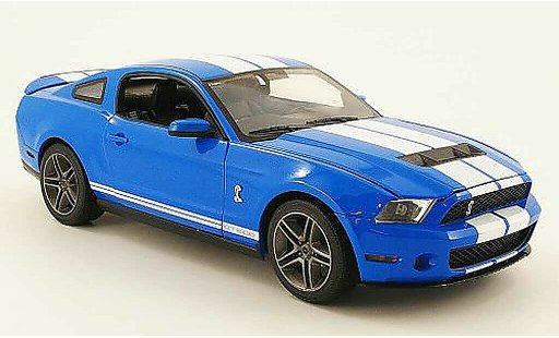 Shelby GT 500 2010 1/18 Greenlight blau avec weiss bandes modellautos