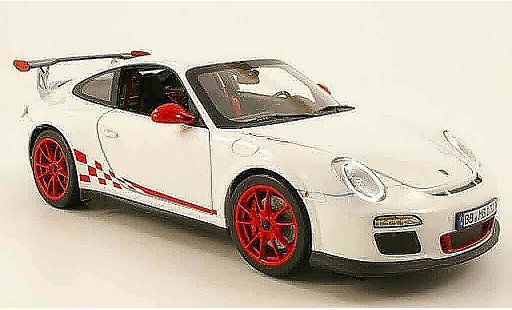 Porsche 911 GT3 RS 1/18 Norev 2010 weiss mit roter dekoration modellautos