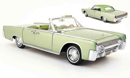 Lincoln Continental 1961 1/18 Yat Ming cabrio gr&Atilde;&frac14;n modellautos