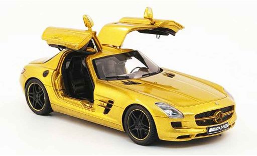 Mercedes SLS Coupe 1/43 Spark AMG or avec geoffneten Turen 2010 modellautos