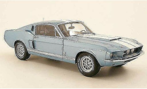 Shelby GT 500 1967 1/18 Autoart blau mit weissen Streifen modellautos