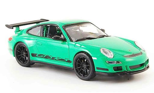 Porsche 911 GT3 RS 1/43 Yat Ming gr&Atilde;&frac14;n avec schwarzen Streifen modellautos
