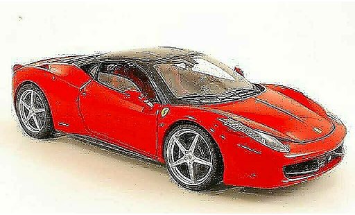 Ferrari 458 Italia 1/18 Hot Wheels Elite rot/schwarz modellautos