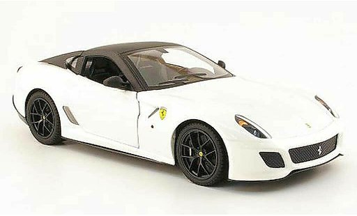 Ferrari 599 GTO 1/18 Hot Wheels weiss/noir mat modellautos