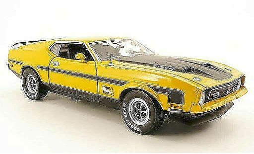 Ford Mustang Mach 1 1/18 Sun Star i gelb modellautos