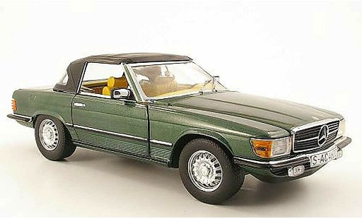 Mercedes 350 Base 1/18 Sun Star vert geschlossen 1977 modellautos