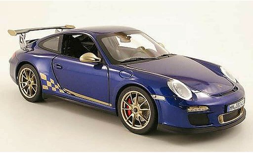 Porsche 911 GT3 RS 1/18 Norev 2010 blau/beige modellautos