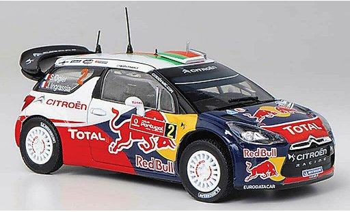 DS Automobiles DS3 WRC 2011 1/43 Norev No.2 Red Bull - Total S.Ogier / J.Ingrassia Rally Portugal modellautos