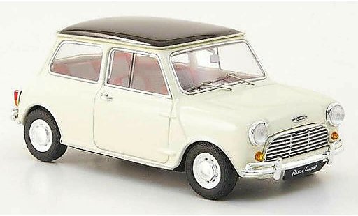 Austin Mini cooper 1/43 Ebbro weiss/schwarz RHD 1961 modellautos