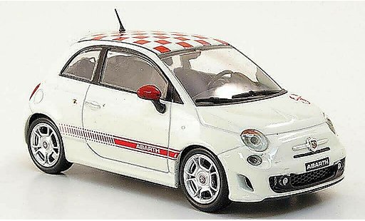 Fiat 500 Abarth 1/43 Hachette weiss/rot 2008 modellautos