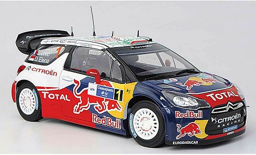 DS Automobiles DS3 WRC 2011 1/18 Norev No.1 Red Bull - Total S.Loeb / D.Elena Rally Mexiko modellautos