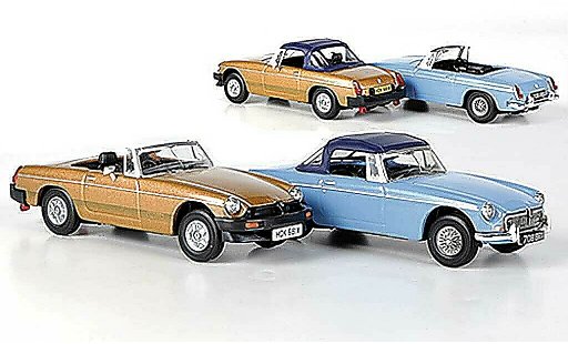 MG B Base 1/43 Vanguards 50th Anniversary Set (The first and the last) blau und bronze modellautos
