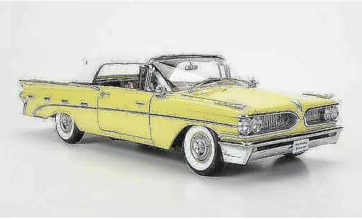 Pontiac Bonneville Convertible 1/18 Sun Star Cabrio weiss/gelb geschlossen 1959 modellautos