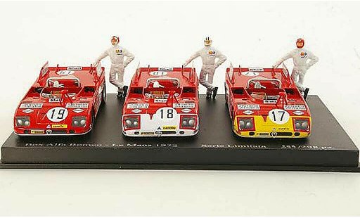 Alfa Romeo 33.3 tt3 1/43 M4 3er-Set TT: No.17 Elford + No.18 Vaccarella + No.19 Stommelen 24h Le Mans modellautos