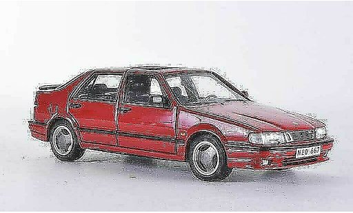Saab 9000 CS 1/43 Neo Aero rot 1995 modellautos