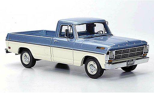 Ford F-100 Pickup 1/43 Neo F 100 Pick Up grau blau/weiss 1968 modellautos