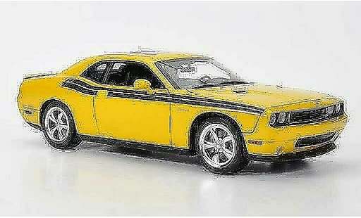 Dodge Challenger 2010 1/18 Highway 61 R/T gelb mit schwarzer Dekoration modellautos