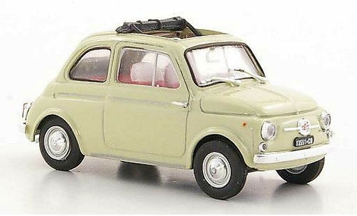 Fiat 500 D 1/43 Brumm beige geoffnetes Faltdach 1960 modellautos