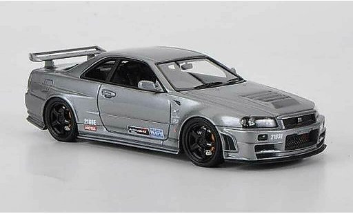 Nissan Skyline R34 1/43 HPI GT-R grau Omori Factory C RHD modellautos