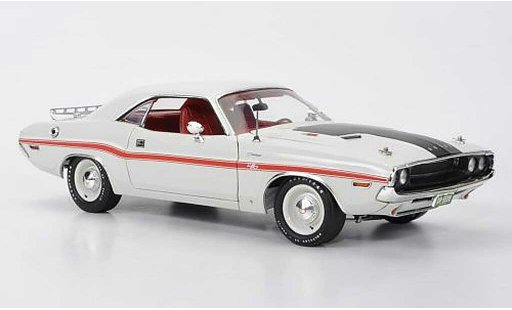 Dodge Challenger 1970 1/18 Highway 61 R/T weiss/matt schwarz mit roter Dekoration modellautos