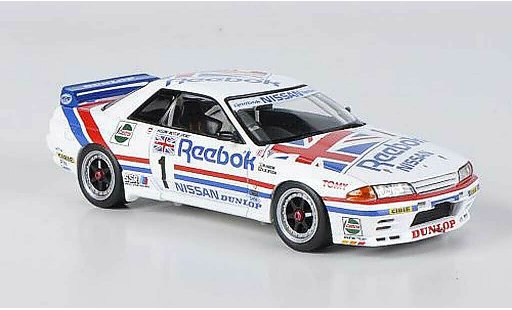 Nissan Skyline R32 1/43 HPI GT-R No.1 Reebok M.Hasemi / A.Olofsson JTC West Japan 1990 modellautos