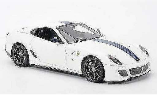 Ferrari 599 GTO 1/18 MR Collection weiss avec blau Streifen modellautos