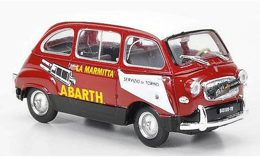 Fiat 600 Multipla 1/43 Brumm D Abarth rot/weiss La Marmitta 1960 modellautos