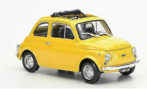 Fiat 500 R 1/43 Brumm gelbbeige ge?ffnetes Faltdach 1972 modellautos